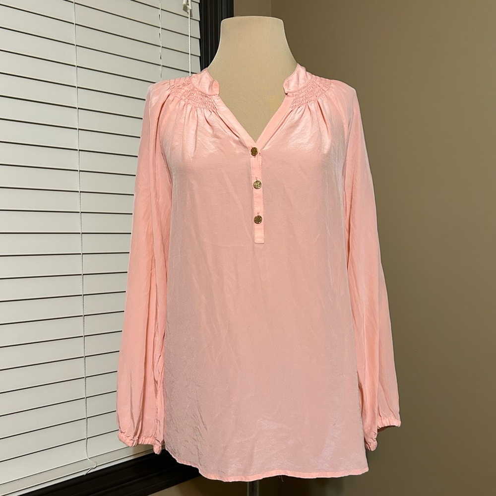 Lilly Pulitzer Silk Peach Blouse